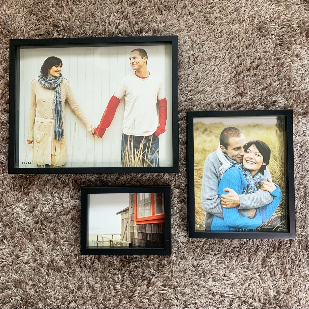 Set of 3 Black Photo Frames